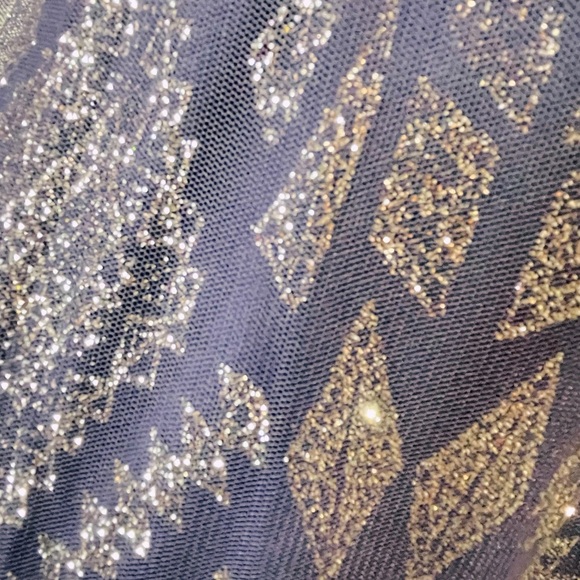 Elegant Navy Blue Prom Dress with Sparkle Detailing - Picture 4 of 4